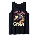 Just A Girl Who Loves Crows Bird Floral Women Girls Tank Top