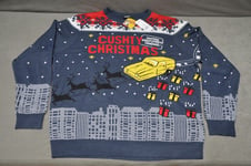 Only Fools And Horses Christmas Cushty Grey Men's Christmas Jumper XXL 2XL NEW