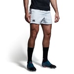 Canterbury Men's Professional Polyester Shorts | Rugby Short | Internal Drawstring & Pockets | Gym/Training Short, White, M