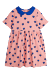 Mini Rodini Outlined Hearts Short Sleeve Dress Rosa