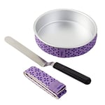 Wilton 2109-8441 - Moule de 20,3 cm - Bandes de cuisson homogènes - Couteau à palette coudé de 33 cm - Ensemble pour débutants - Gâteaux superposés