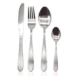 Cutlery Sets Stainless Steel Hammered Effect Handle 24 Piece Set