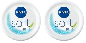 NIVEA SOFT Crème de soin multi-usage hydratante 48H (1x50ml), Soin hydratant Visage Corps & Mains Vitamine E & Huile de Jojoba, Formule Vegan lègère & fraîche, 95% ingrédients d'origine naturelle