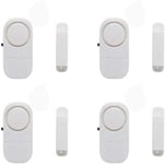 4 Pack Window & Door Burglar Intruder Alarms Alarm Breach Wireless Sensor Loud 