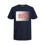 JACK & JONES Men's T-Shirts Short Sleeve Designer O-Neck Tee Top, Navy Colour, UK Size M