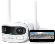 4Mp Camera Surveillance Wifi, Double Objectif, Angle Plus Large De 170°, Camera Extérieur Avec Vision Nocturne Couleur, Détec