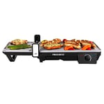 Progress® EK2718JAFOBGER-VDE Healthy Fold-Out Grill And Griddle | 2000 W | Black | Marble Coated Non-Stick Hot Plates | 180 ° Swivel Plate | Ideal For Bread, Meat, Vegetables