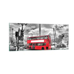 Impression sur Verre 100x40cm Tableaux Image Photo Trafalgar square taxi londres