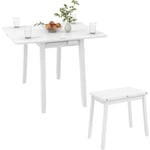 Table Pliante Cuisine, Table Extensible pour 4 Personnes, Table a Manger Extensible avec Rangement Caché, Table Rabattable, Gain de Place, Pied en