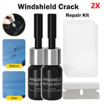 2-pack Vindrutelim-kit för reparation av glas 2-i-1 DIY Bil Vindruta Premium