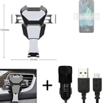 Car holder air vent mount for Nokia G11 + CHARGER Smartphone