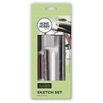 HomeHobby by 3L Ensemble de croquis, fournitures d'art HomeHobby Sketch Set, Charbon Graphite, Black/Brown, (7 Pcs)