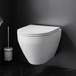 WC suspendu FlashClean sans rebord avec couvercle de siège Softclosing, Blanc CSB1700SC AM.PM