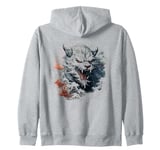 fierce anime asian dragon roaring mythical japanese art #2 Zip Hoodie