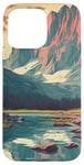 Coque pour iPhone 15 Pro Max Rocky Mountain Lake Vintage Paysage graphique