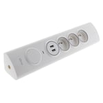 HBF - Multiprise d'angle 3P 16A + 1P 16A latérale + 2 usb parafoudre à câbler - Otio