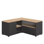 Temahome 90 Corner TV Unit 90 x 90 x 45 cm, Black & Oak, 9