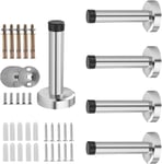 Lot de 5 Butées de Porte en Acier Inoxydable, support de porte antivol en acier inoxydable 304 support de porte poignée de porte hauteur 3,8 pouces, avec kit d'ancrage à vis d'expansion