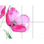 Flower Poppy Watercolour XL Giant Panel Poster (8 Sections) Fleur Aquarelle Affiche