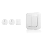 Kit domotique interrupteur sans fil Smartwares Plug & Connect - Interrupteur double et modules encastrables & Interrupteur mural double sans fil Smartwares Plug & Connect - Pour éclairage intérieur