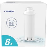 Wessper Aqua Lunga Lot de 6 cartouches filtrantes à eau compatibles avec les machines à café Delonghi DLSC002, SER3017 & 5513292811 - ECAM, ESAM, ETAM, SECAM