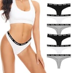 Tanga Coton Femme Strings pour Femme - en Coton - sous-vêtements Sexy pour Femme - Culotte Sexy - pour Femme sous-vêtements de Sport -6 Paquet de BWG L