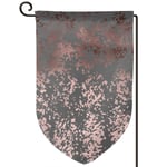 Elegant Faux Rose Gold and Grey Brushstrokes Flag12.5 * 18in Garden Flag Double Sided Burlap Decorative Yard Banner Garden Flag Holiday Flag for Party Home Outdoor Decoration Fillet One Size