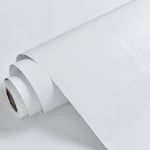 Outad® Papier Peint Imitation Bois Blanc pour Meuble Vintage Papier Decoratif 60x300cm Autocollant Stickers Cuisine Imperméable