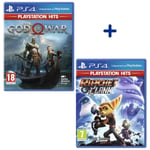 Pack 2 Jeux PS4 PlayStation Hits : God of War + Ratchet & Clank