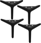 Lot de 4 pieds de meubles en métal de 15 cm, robustes et modernes, en forme de diamant, pour table, chaise, canapé, avec vis pour armoire, meuble TV, banc de télévision - Noir