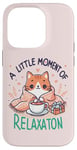 Coque pour iPhone 14 Pro idee cadeau citation drôle relaxation design chat kawaii