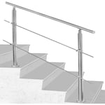 Rampe d'escalier Acier Inoxydable,Rambarde Main pour l'intérieur et l'extérieur Balustrade pour balcon,1604.2106.5cm avec 2 Tringles