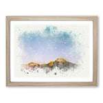 Isalo National Park In Madagascar In Abstract Modern Art Framed Wall Art Print, Ready to Hang Picture for Living Room Bedroom Home Office Décor, Oak A2 (64 x 46 cm)