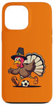 iPhone 13 Pro Max Funny Thanksgiving turkey Playing soccer ball Men Boys Kids Case