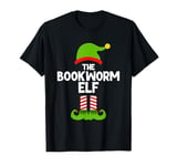 Funny The Bookworm Elf Christmas Family Pajama Book Reader T-Shirt