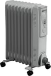 Daewoo 2000W Oil Filled Radiator, Thermostat &Temperature Control White -HEA1141