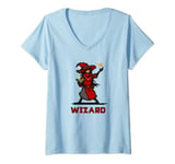 Femme 8-Bit Pixel Wizard Mage Caster RPG Light T-Shirt avec Col en V