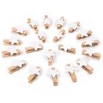 Vicloon Mini Pinces à Linge en Bois,90PCS Mini Pinces Déco,Petites Pinces à Linge en Bois pour Mariage,Noël St Valentin, Travaux Manuels,Photo Clip, Décoration de la Maison (Pentacle)