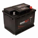 SKANBATT Fritidsbatteri 12V 60AH 480CCA (242x175x190/190mm) +høyre