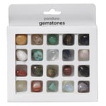 Vackra gemstones i form av halvädelstenar och naturstenar för dekoration 20-pack