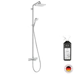 Colonne bain douche thermostatique HANSGROHE Croma E 280 - Mitigeur thermostatique - Chromé - Douche de tête XXL