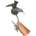 Corbeau en métal Décoration de toit pour la gouttière 50 cm 8913 Figurine oiseau en métal