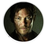 Round coaster With an image of Daryl Dixon/Norman Reedus, The Walking Dead.