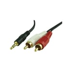 InLine 2 x RCA uros - 3,5 mm uros -kaapeli, 1,8 m