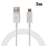 Cable pour Huawei P SMART 2019 / P10 LITE / P8 LITE 2017 / HONOR 10 LITE / HONOR 8X / HONOR 7A / HONOR 6X / MATE 10 LITE / Y7 2019 / Y6 2019 / Y5 2019 - Cable Chargeur Micro USB 3 Metres [Phonillico]