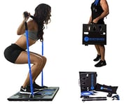 BodyBoss Home Gym 2.0 – Ensemble d'entraînement à Domicile Portable + 1 Jeu de Bandes de résistance – Barre de résistance Pliable, poignées – Entraînements complets du Corps pour la Maison, Les