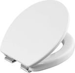 Cornat Abattant WC « Safeline 2.0 » – Look blanc classique – Duroplast facile d'entretien – Forme surélevée – Système d'abaissement automatique – Design simple s'adapte à chaque salle de bain/siège