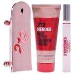 Carolina Herrera 212 Heroes Gift Set EDP 80ml + B/Lotion 100ml + R/Ball 10ml