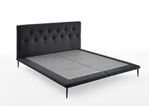 Atlantic Home Collection Design Palm 140 x 200 cm, lit Plate-Forme sans Matelas, Noir, Coton, 140/200 cm