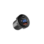 4 CONNECT Voltmeter med USB-C/A Vanntett,12-24V